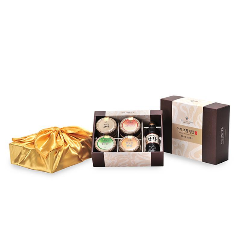 [뚝배기식품] 우리고향 장맛 5종세트(된장450+고추장500+쌈장500+청국장분말200+재래식간장500)