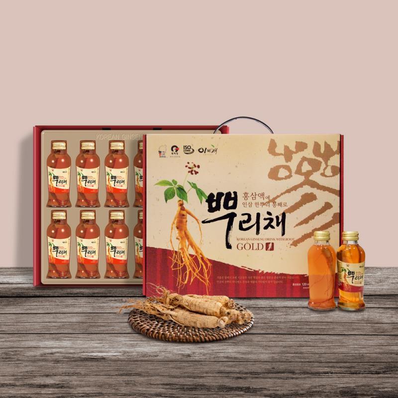 [이비채] 홍삼액에 인삼이 뿌리채 120ml×12병
